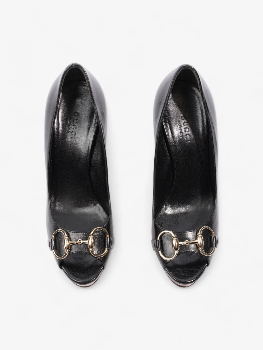 Gucci Horsebit Open Toe Heels 90 Black Leather EU 35.5 UK 2.5 Image 8