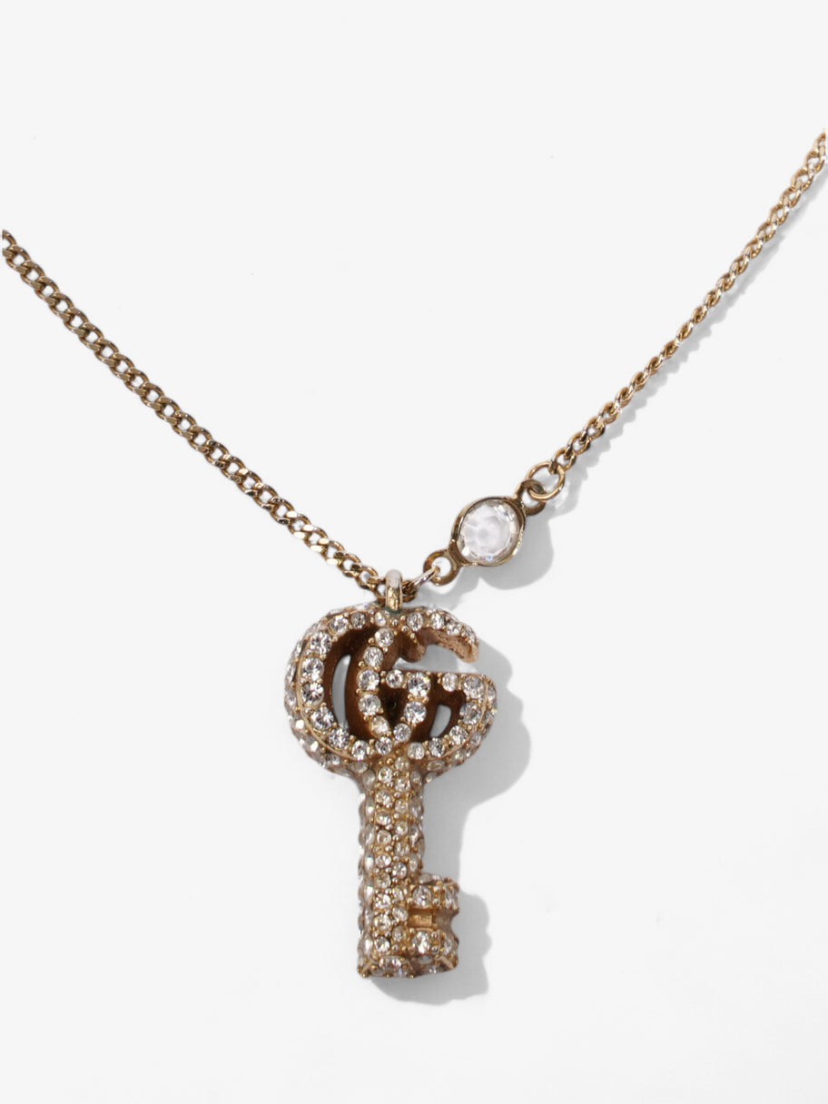 Gucci GG Key Pendant with Crystals Gold / White Base Metal Image 2