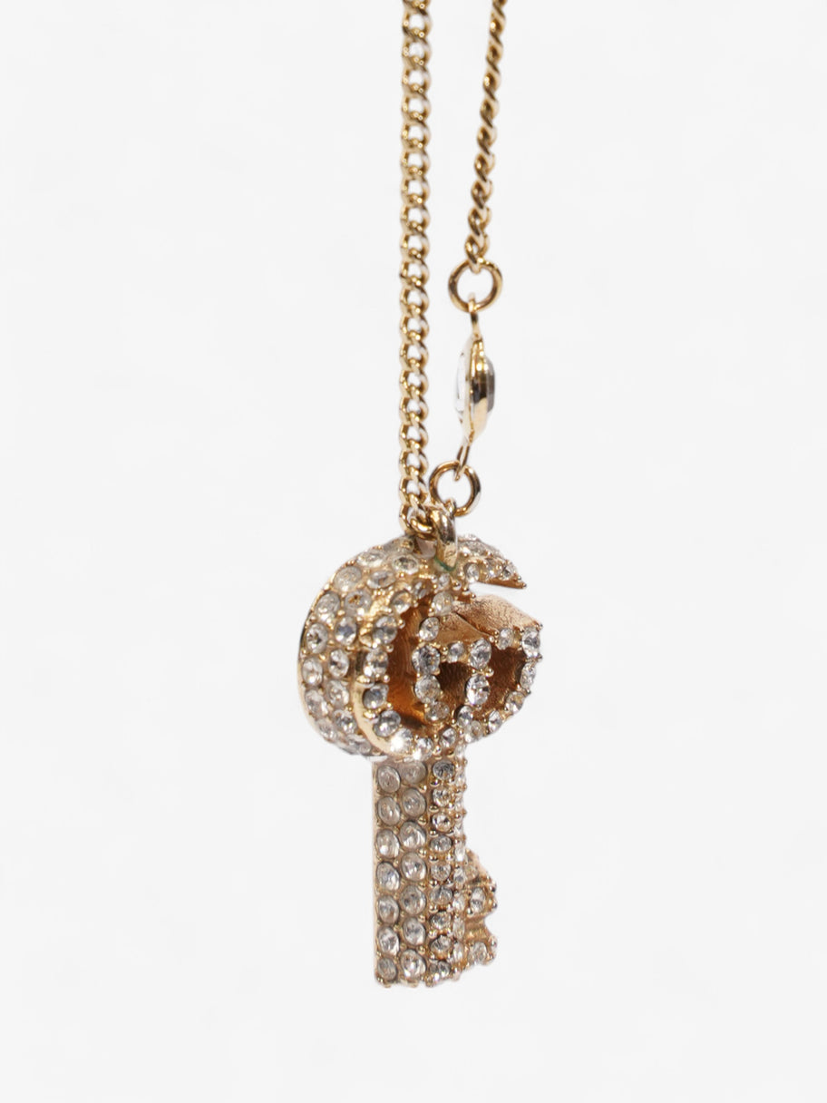 Gucci GG Key Pendant with Crystals Gold / White Base Metal Image 4