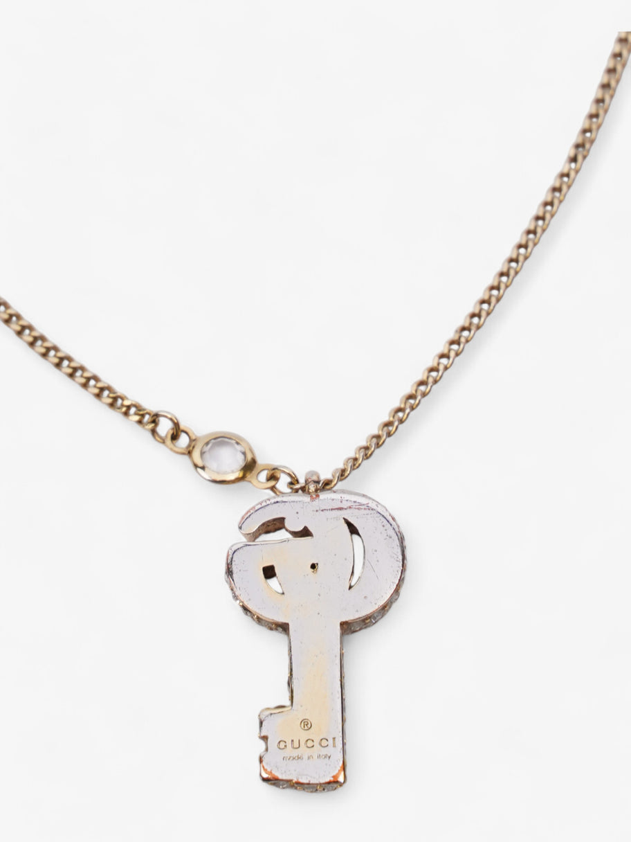 Gucci GG Key Pendant with Crystals Gold / White Base Metal Image 5