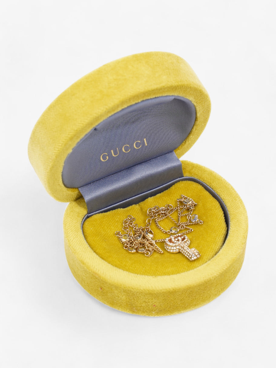 Gucci GG Key Pendant with Crystals Gold / White Base Metal Image 6