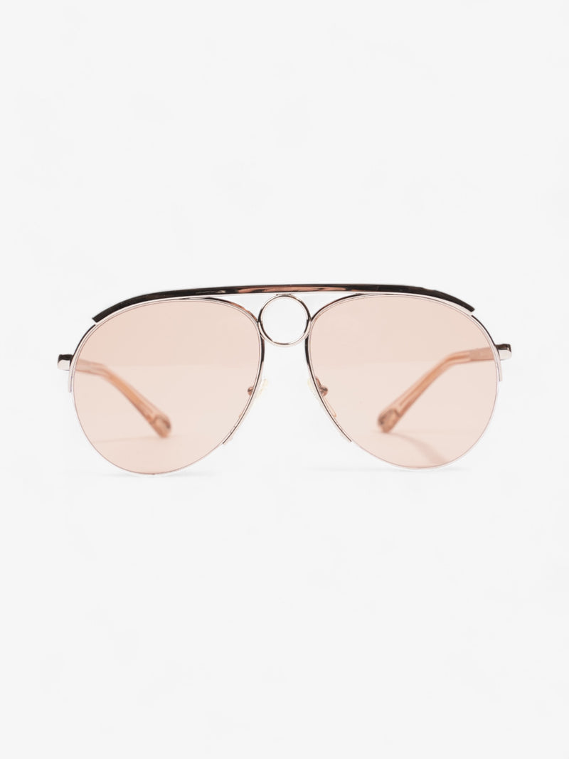  Chloe Aviator Style Sunglasses Light Gold Acetate 140mm