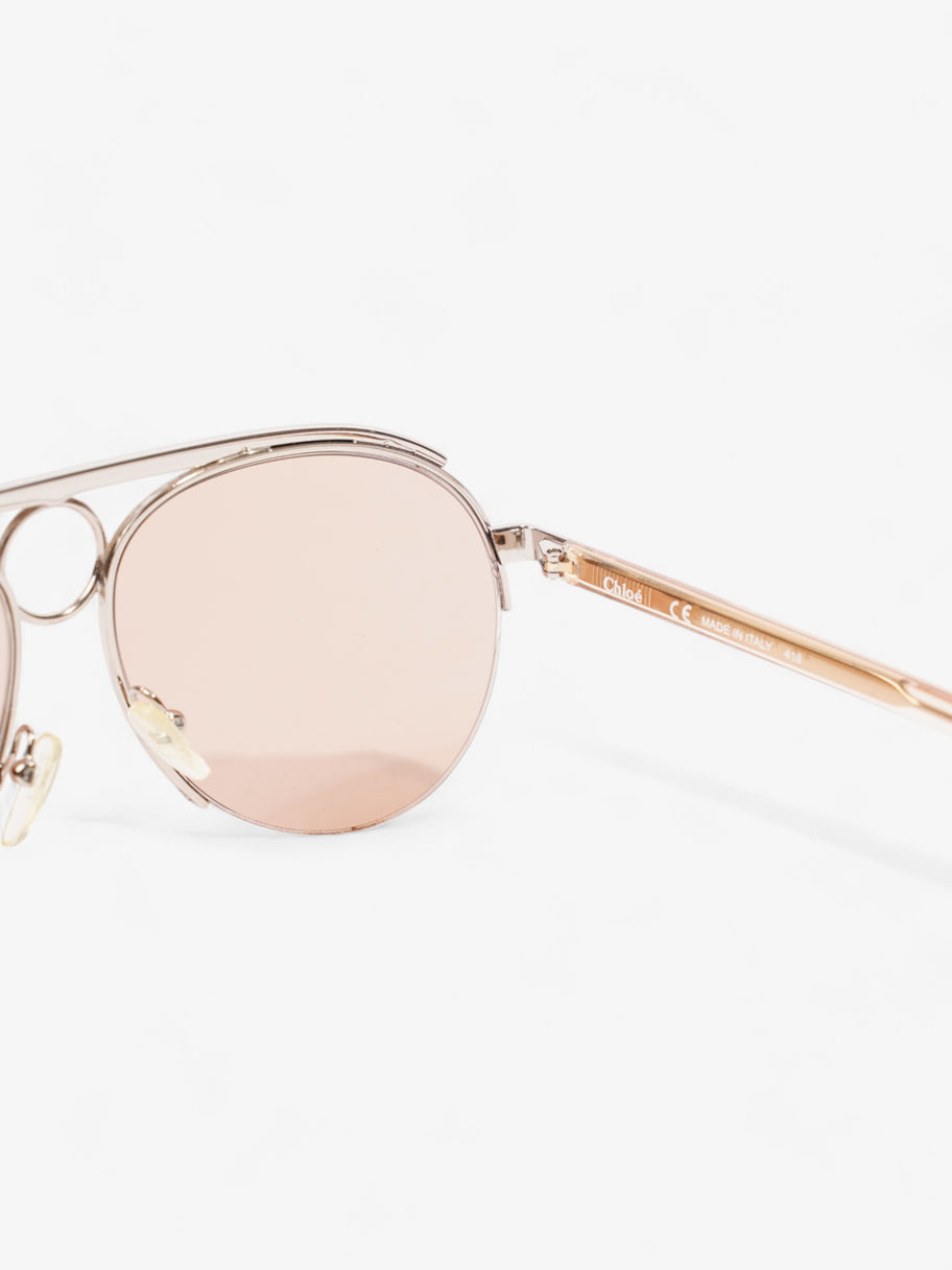 Chloe Aviator Style Sunglasses Light Gold Acetate 140mm Image 6