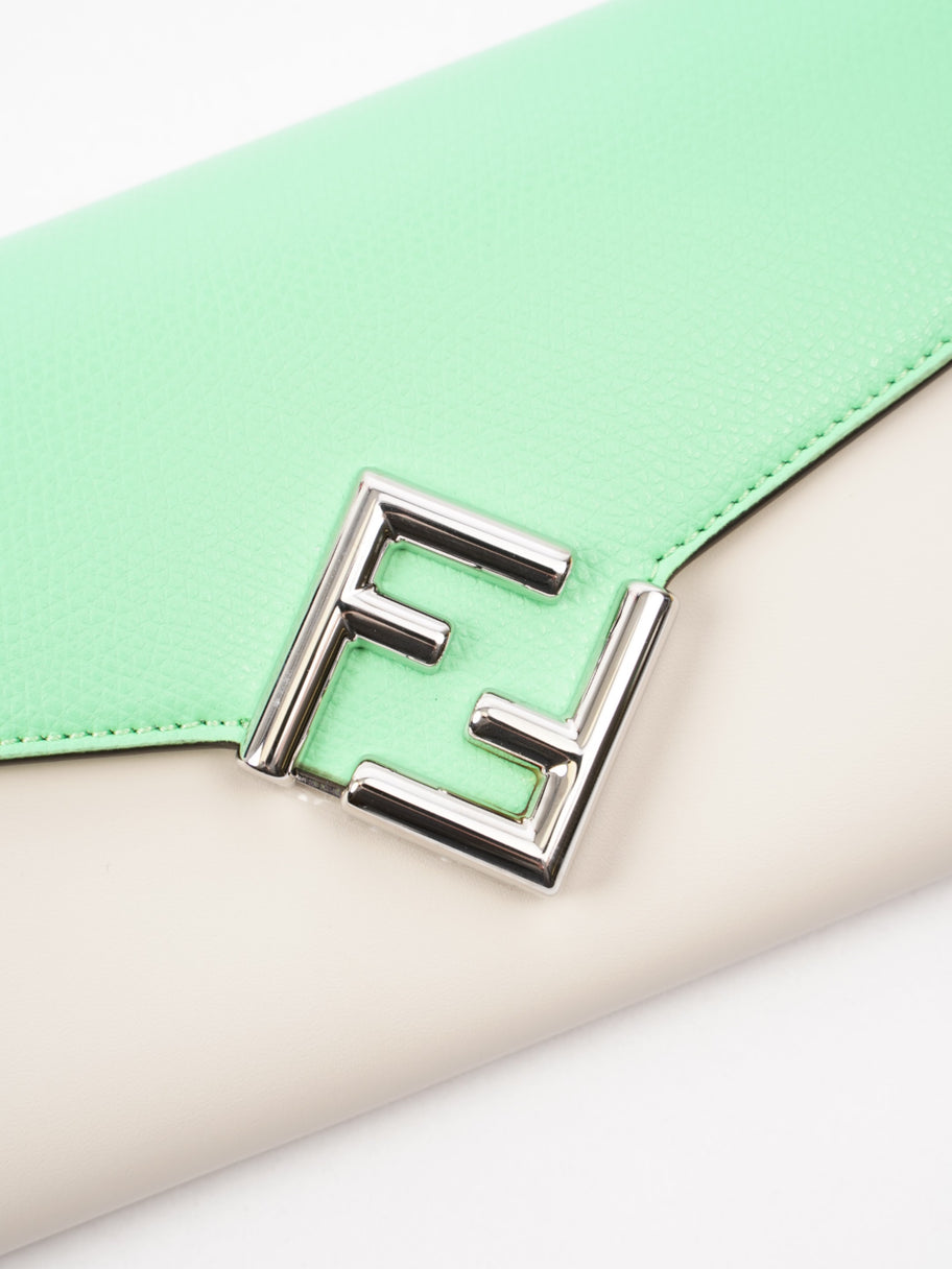 Fendi Continental Wallet on Chain Edamame / Latte Leather Image 7