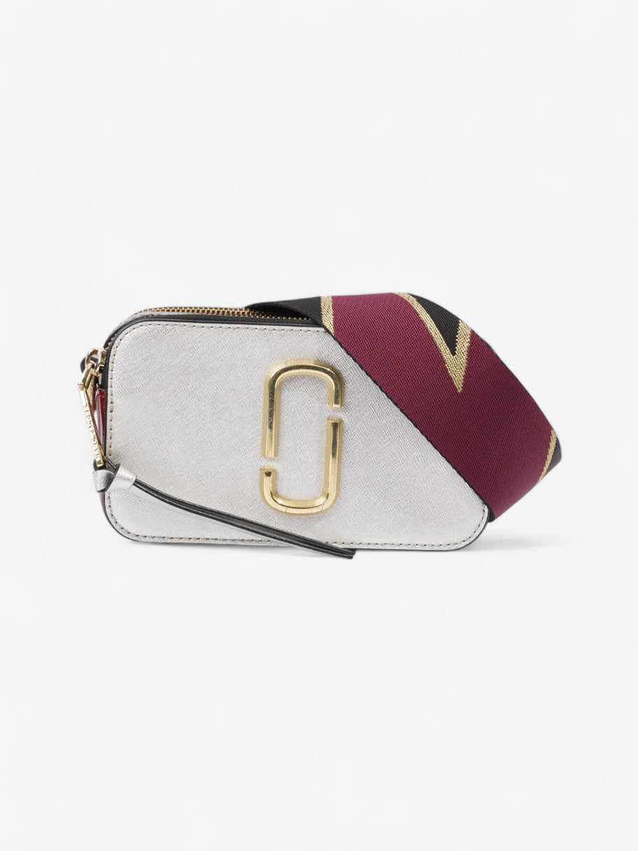 Marc Jacobs The Snapshot Bag Silver / Burgundy / Grey Leather Image 1