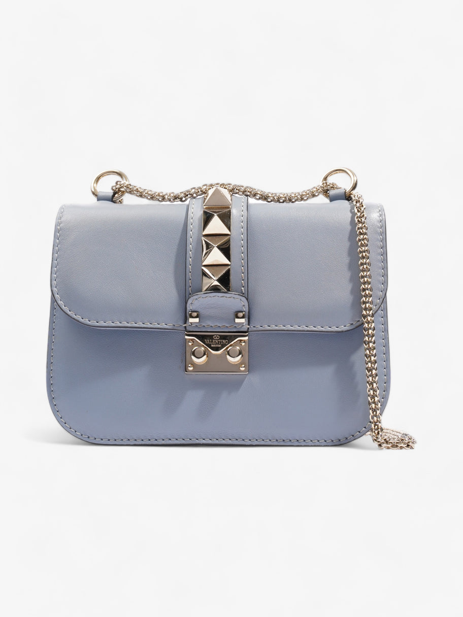 Valentino Glam Lock Pale Blue Leather Small Image 1