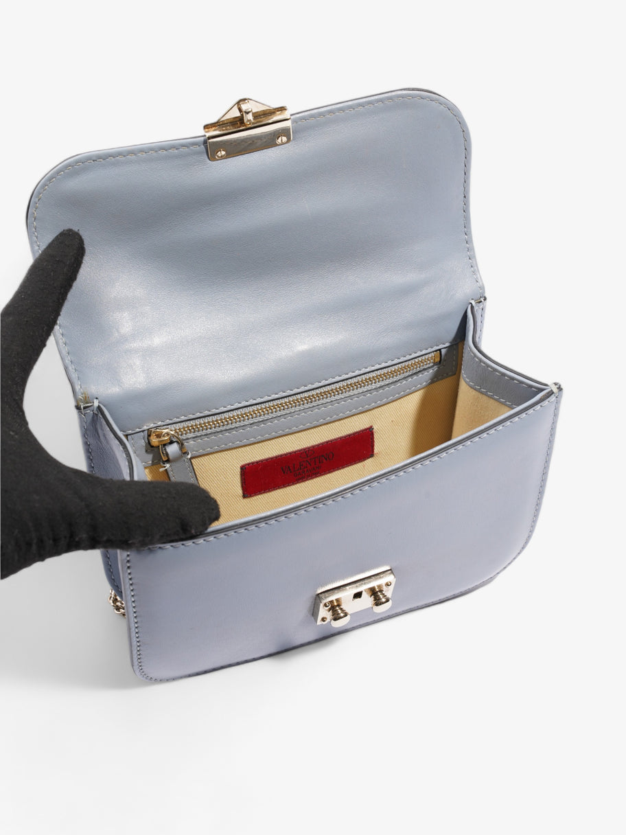 Valentino Glam Lock Pale Blue Leather Small Image 7