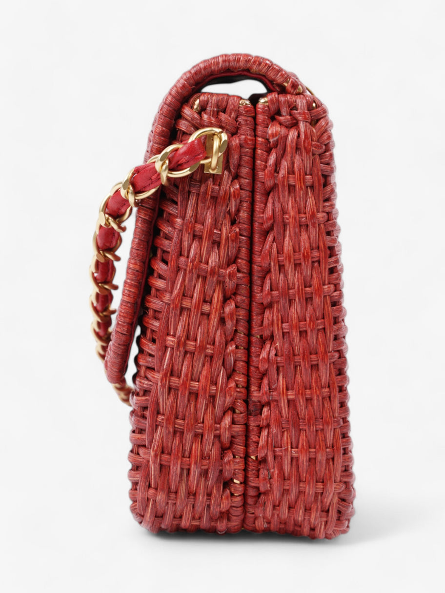 Chanel Classic Flap Red Wicker Image 3