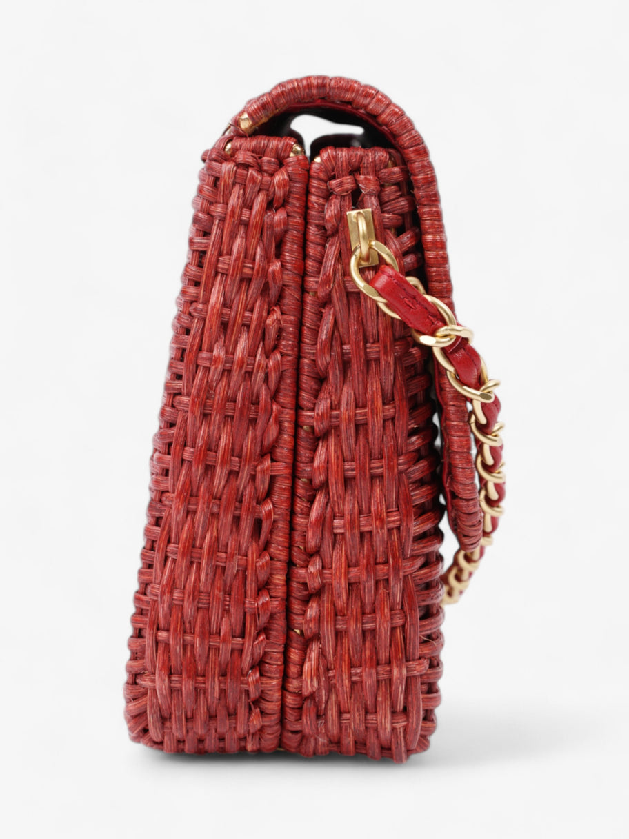 Chanel Classic Flap Red Wicker Image 5