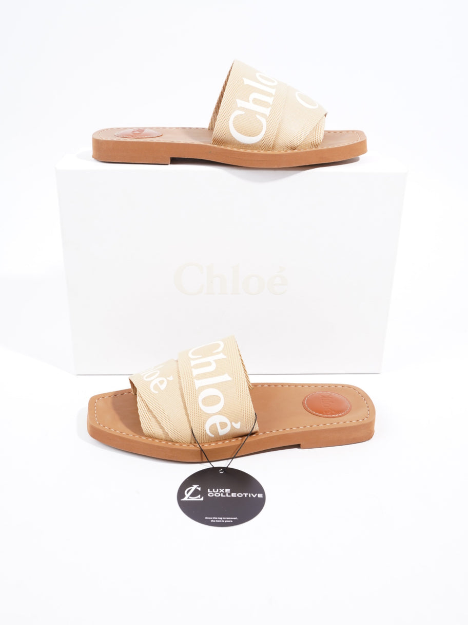 Chloe Woody Slides Soft Tan Canvas EU 36 UK 3 Image 10