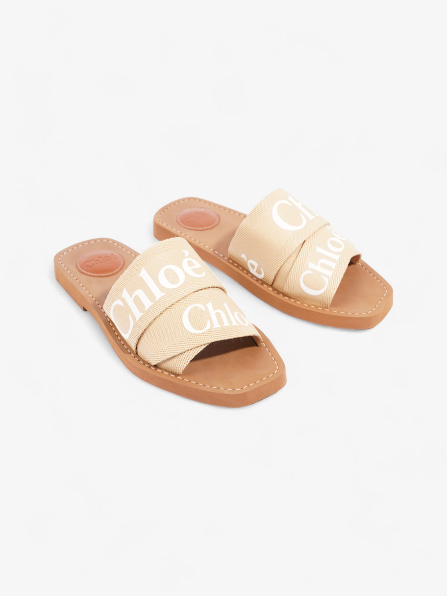 Chloe Woody Slides Soft Tan Canvas EU 36 UK 3 Image 2