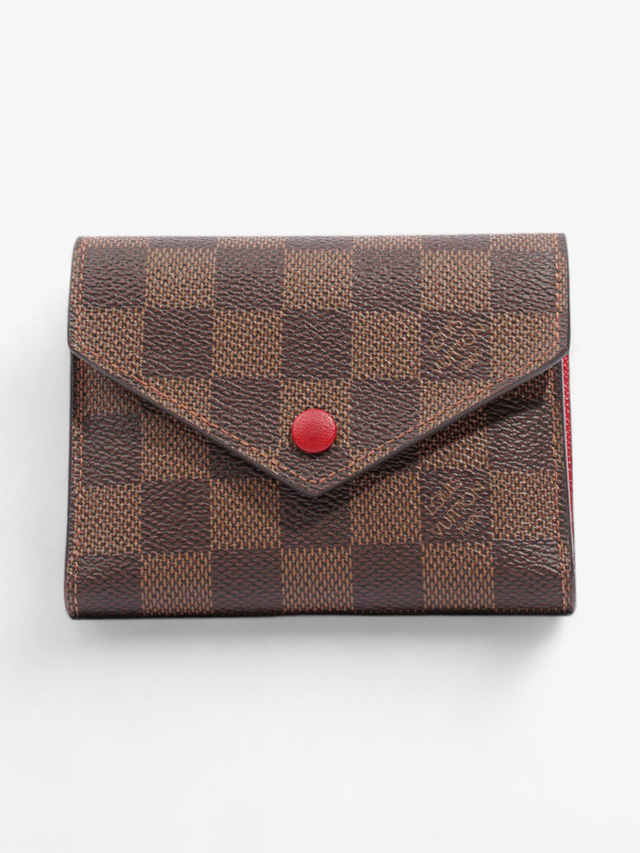 Louis Vuitton Victorine Wallet Damier Ebene / Red Coated Canvas Image 1