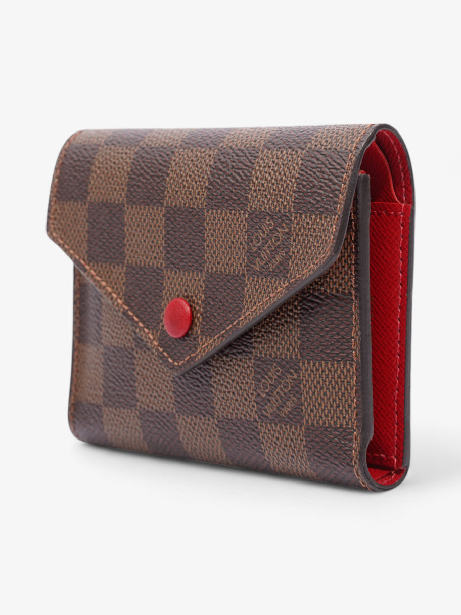 Louis Vuitton Victorine Wallet Damier Ebene / Red Coated Canvas Image 3