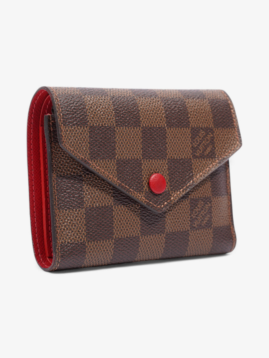 Louis Vuitton Victorine Wallet Damier Ebene / Red Coated Canvas Image 4