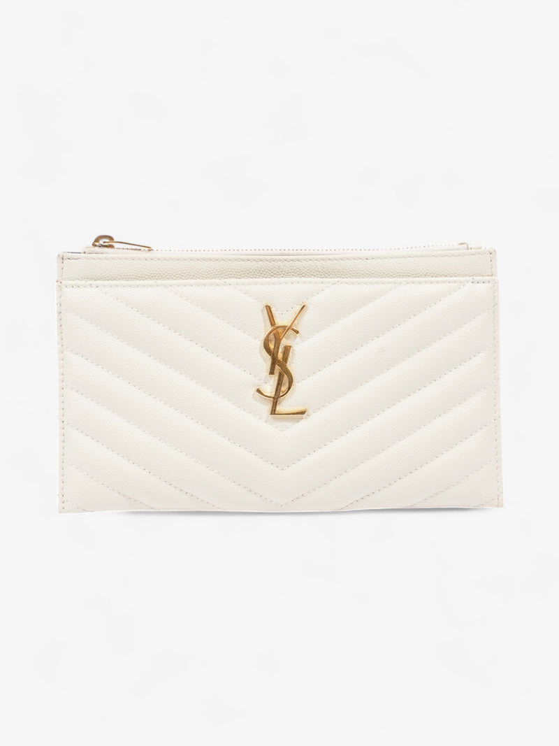  Saint Laurent Cassandra Pouch Cream Matelasse Leather Small