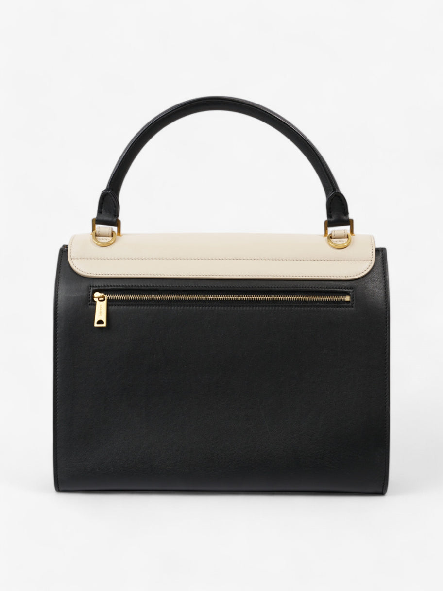 Celine Trapeze Black / Cream / Brown Leather Medium Image 4