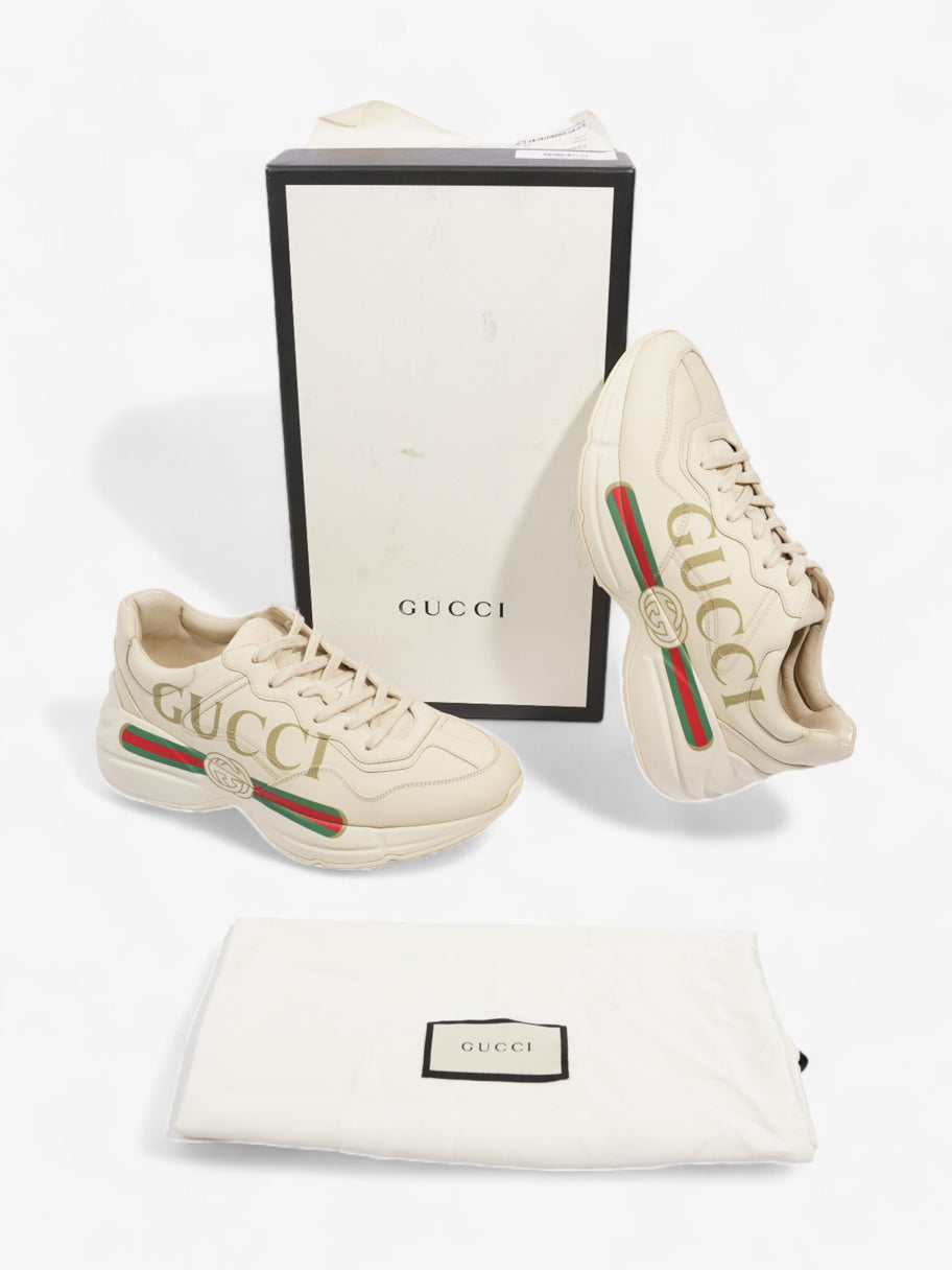 Gucci Rhyton Sneaker Ivory Leather EU 40 UK 7 Image 10