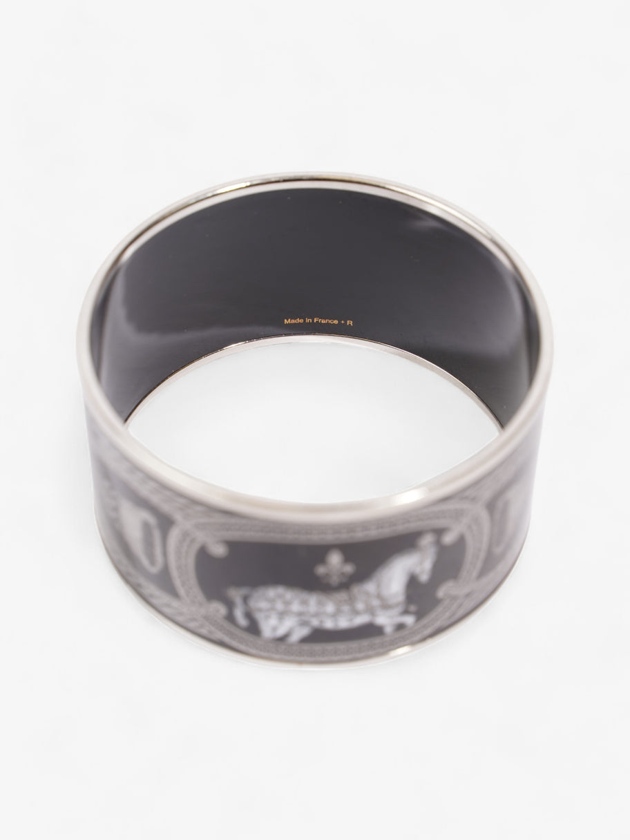 Hermes Grand Apparat Extra Wide Bracelet Black / White / Grey Enamel Small (Circumference - 20.4cm) Image 5