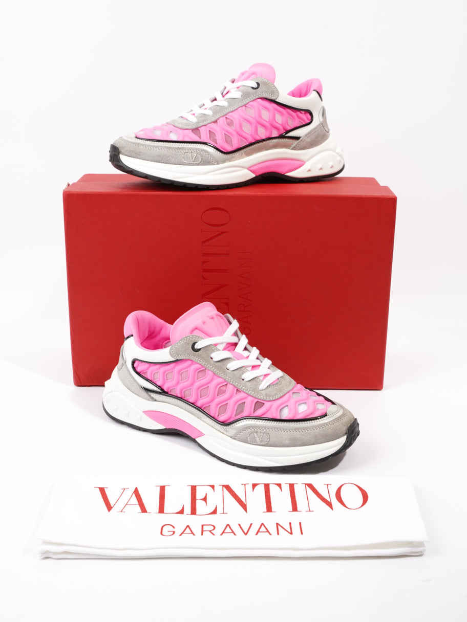 Valentino V Logo Sneakers Pink / Grey / White Neoprene EU 36 UK 3 Image 11