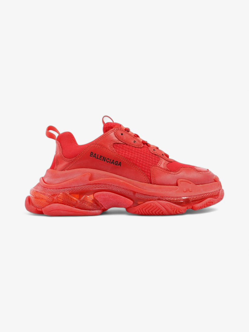  Balenciaga Triple S Clear Sole Red Mesh EU 41 UK 7