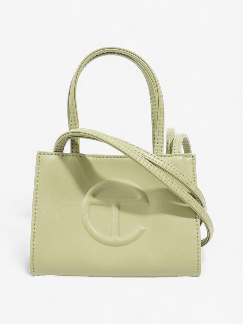  Shopping Bag Sage Vegan Leather Small