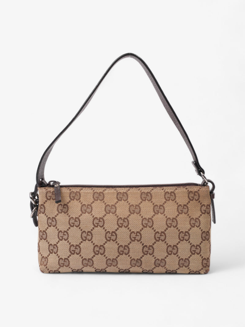  Gucci GG Pochette GG Supreme / Brown Coated Canvas