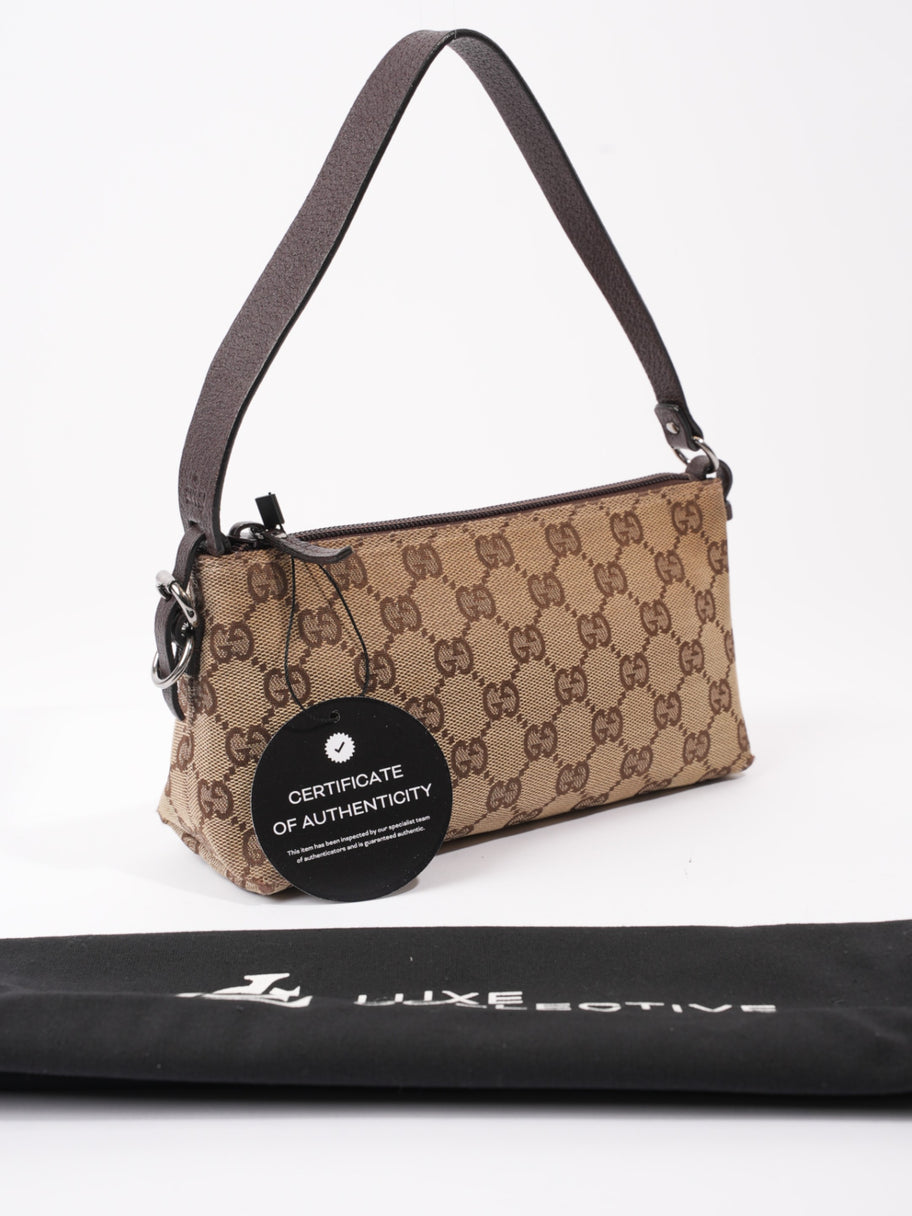 Gucci GG Pochette GG Supreme / Brown Coated Canvas Image 10