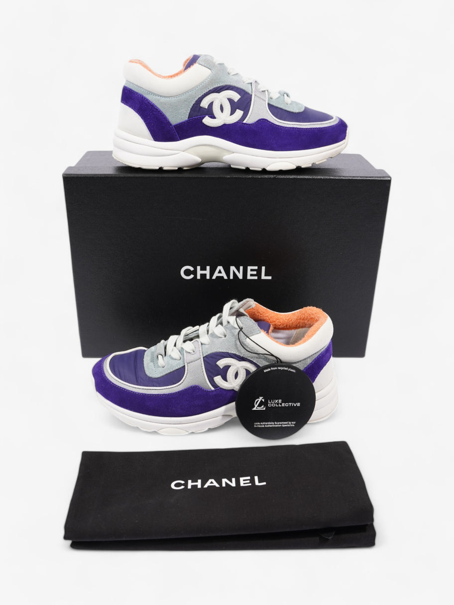 Chanel CC Logo Sneakers Blue / Navy / White Suede EU 37 UK 4 Image 10