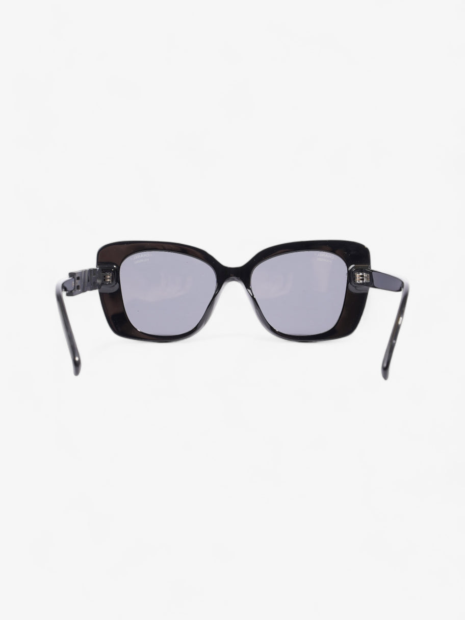 Chanel Square Sunglasses Black Acetate 140mm Image 4