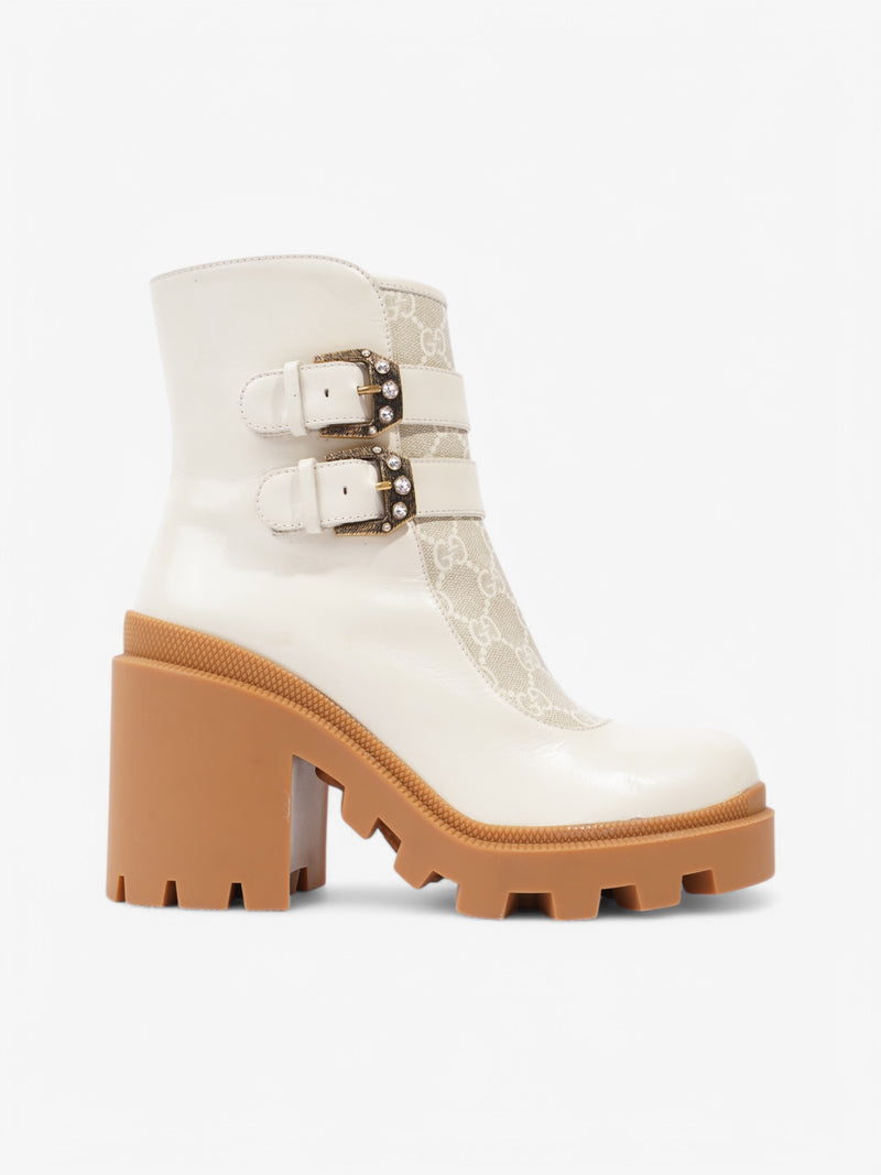  Gucci GG Supreme Ankle boots White  Leather EU 37.5 UK 4.5