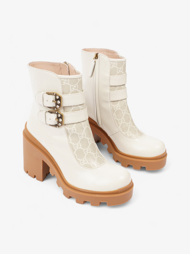  Gucci GG Supreme Ankle boots White  Leather EU 37.5 UK 4.5