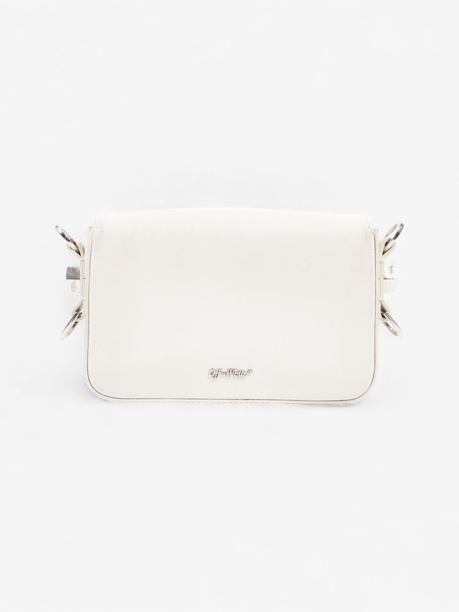 Off White Binder Clip Diag Bag White / Black Leather Mini Image 4