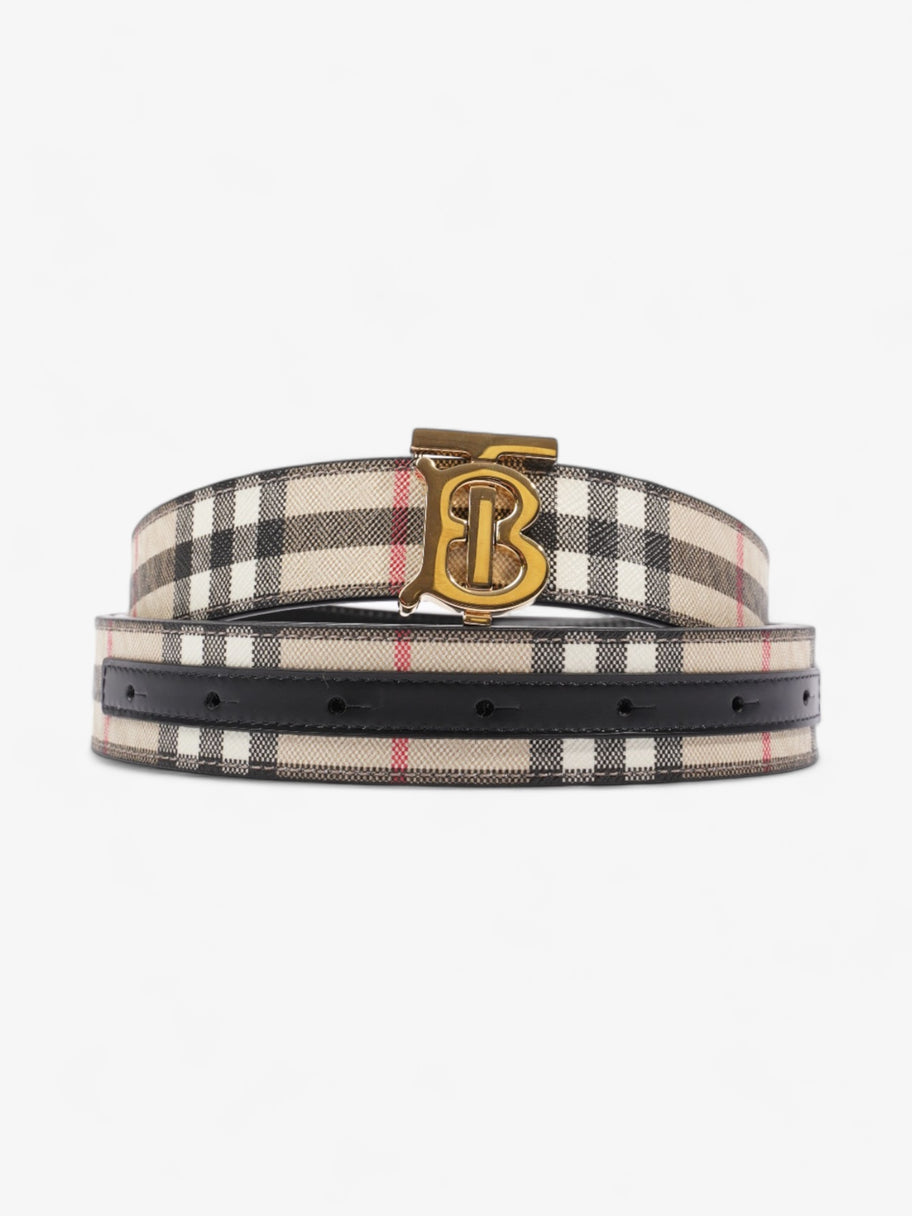 Burberry Reversible Check Belt Burberry Check / Black Coated Canvas L Image 5