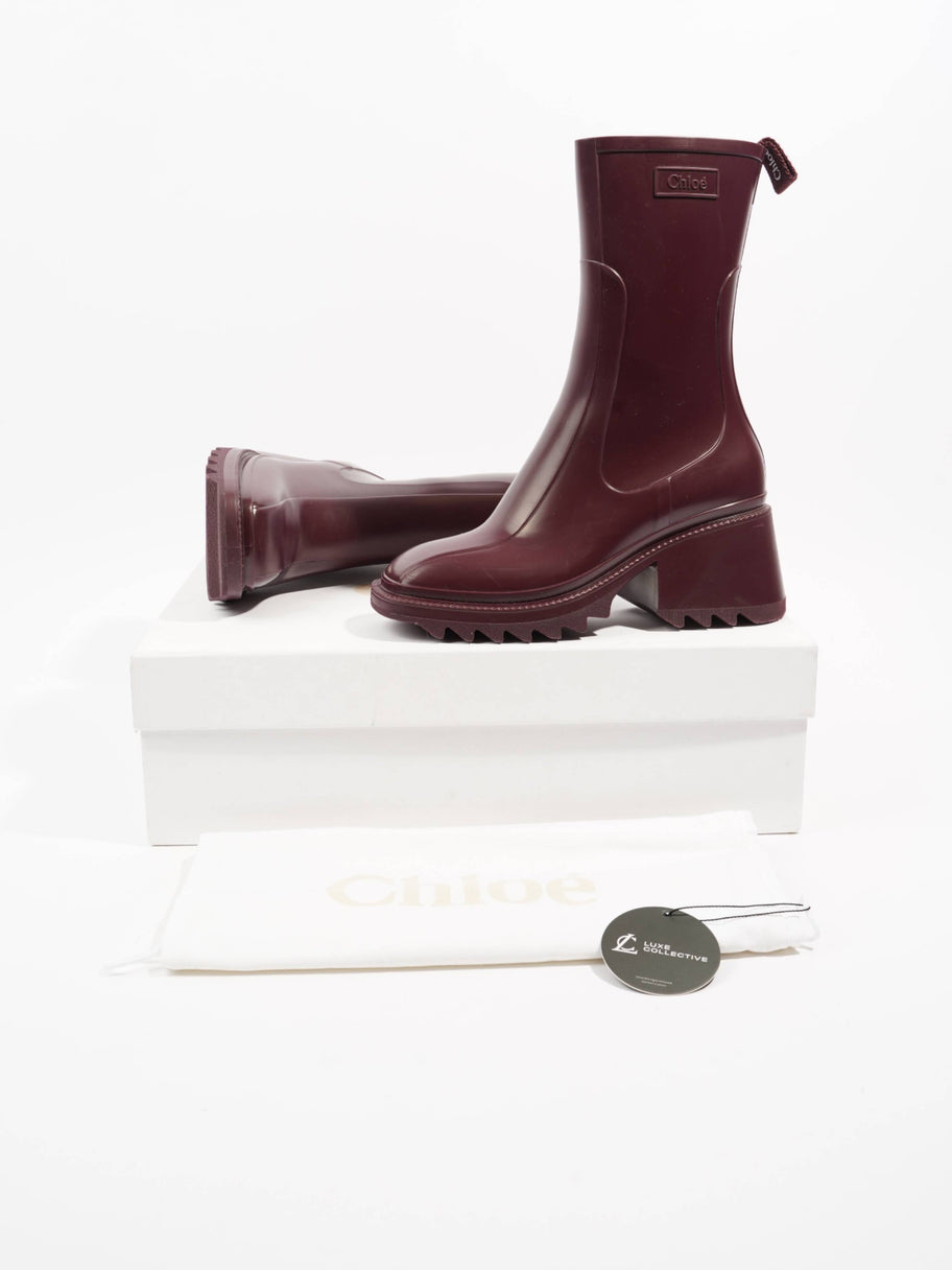 Chloe Betty Rainboots Burgundy Rubber EU 38 UK 5 Image 9