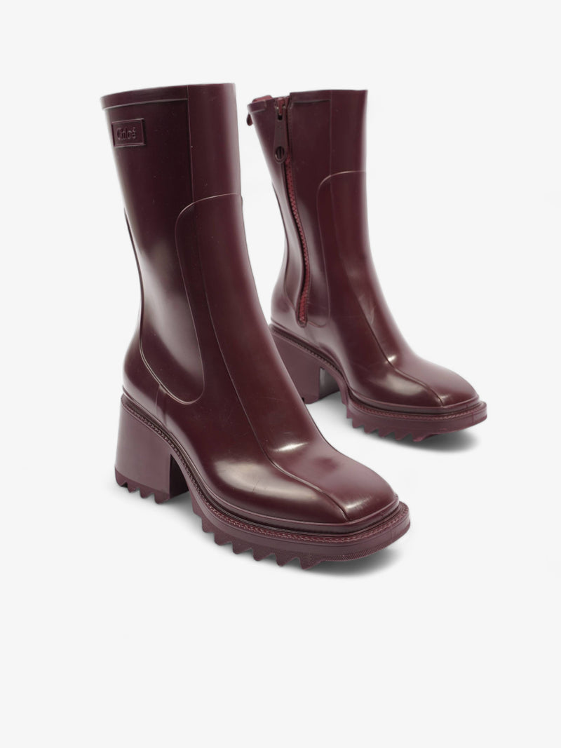  Chloe Betty Rainboots Burgundy Rubber EU 38 UK 5