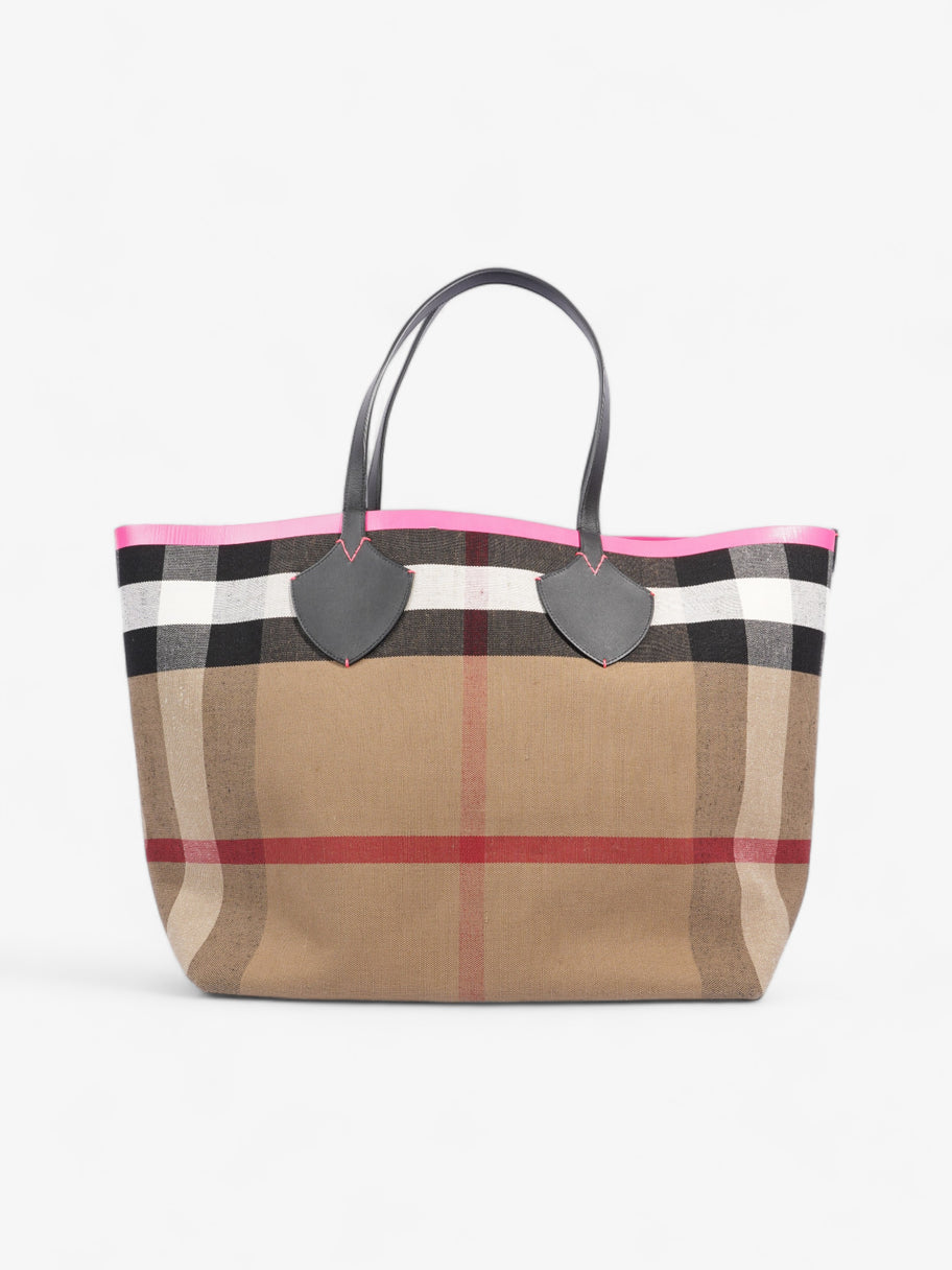 Burberry The Giant Reversible Tote House Check / Pink Canvas Image 5