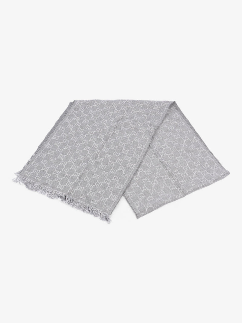  GG-jacquard Scarf Grey Wool