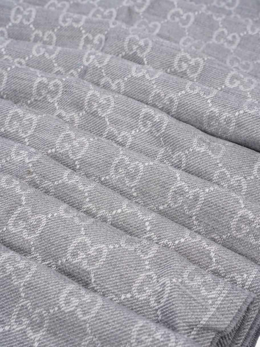 GG-jacquard Scarf Grey Wool Image 4