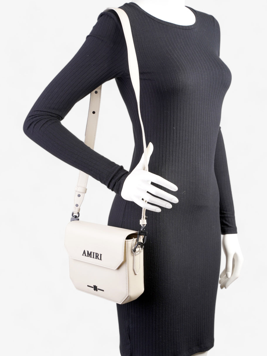 Amiri Birch Logo Embellished Crossbody Bag  Neutral Leather Image 2