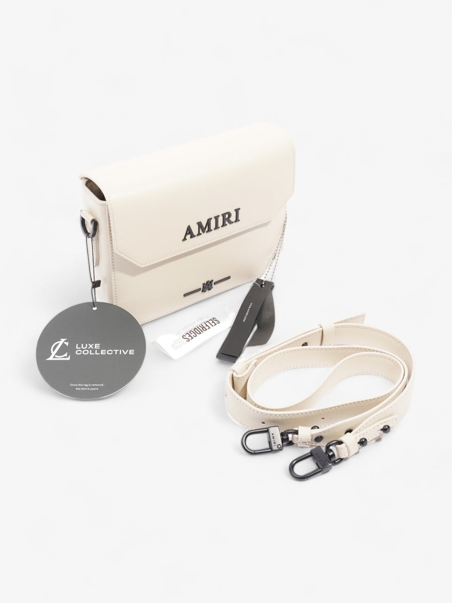 Amiri Birch Logo Embellished Crossbody Bag  Neutral Leather Image 9