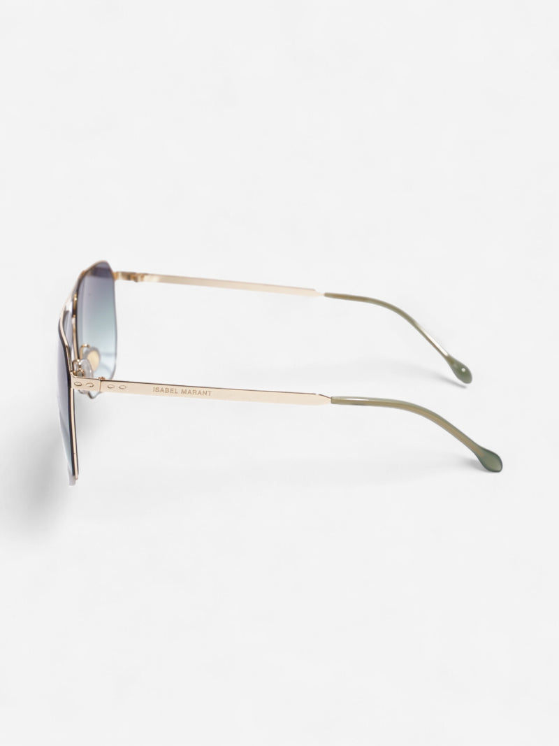  Isabel Marant Etoile Square Framed Sunglasses Gold / Green Acetate 145mm