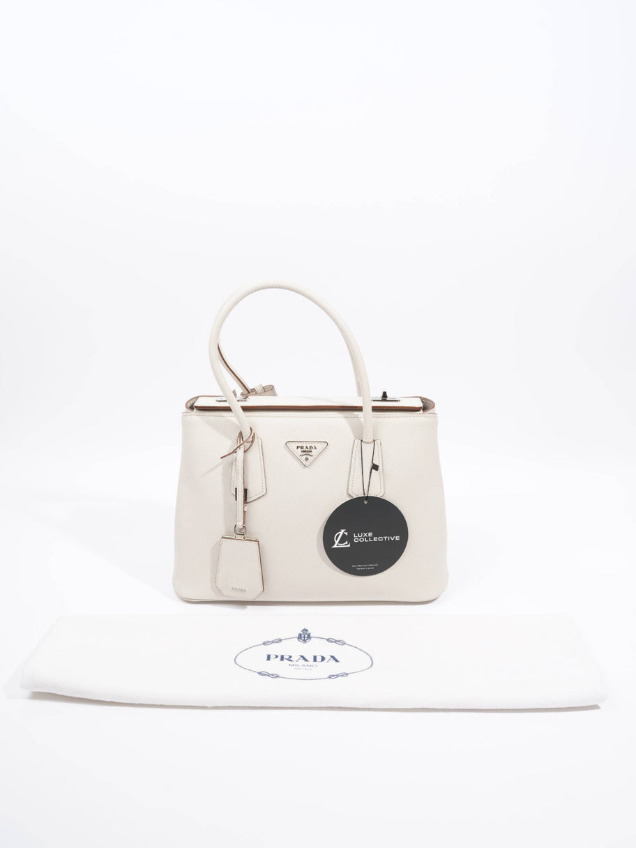 Turnlock Twin Tote Cream Saffiano Leather Image 11