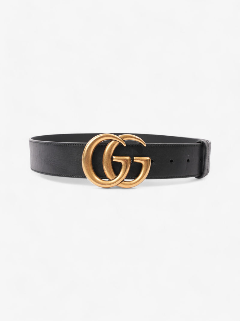  Gucci GG Marmont 2015 Re-Edition Wide Belt Black / Gold Leather 80cm / 32