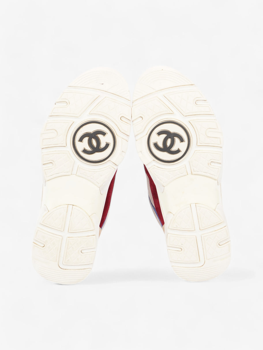 Chanel CC Logo Sneakers Maroon  / Black / Beige Suede EU 41.5 UK 8.5 Image 7