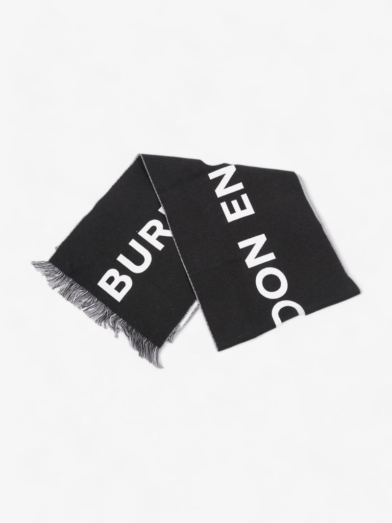  Logo Scarf Black / White Wool