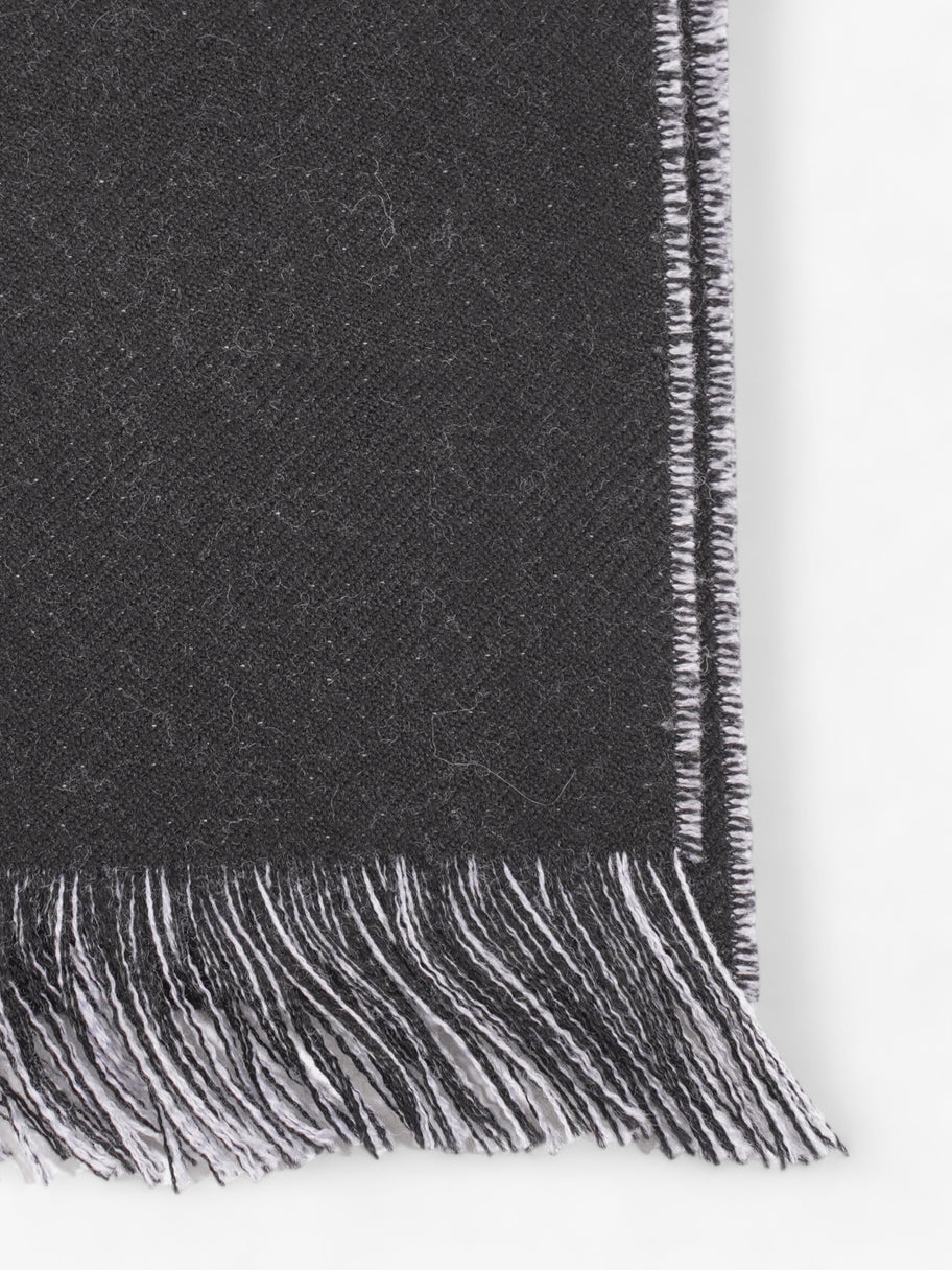 Logo Scarf Black / White Wool Image 3