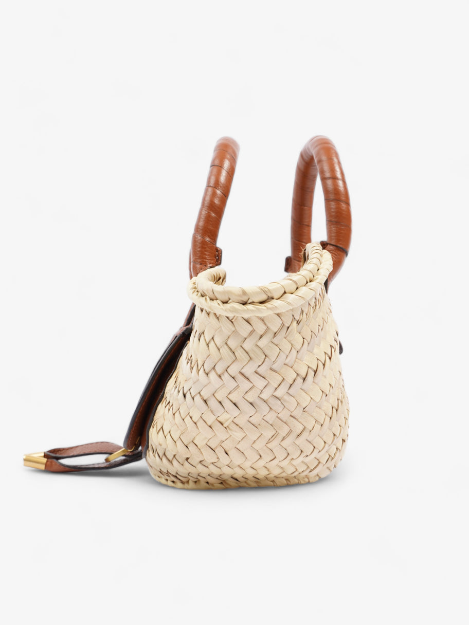 Chloe Marcie Basket Natural / Brown Leather Raffia Mini Image 3