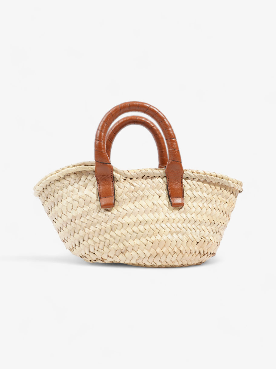 Chloe Marcie Basket Natural / Brown Leather Raffia Mini Image 4