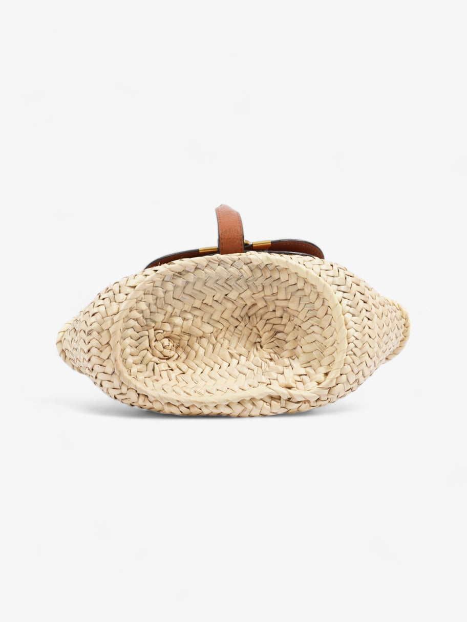 Chloe Marcie Basket Natural / Brown Leather Raffia Mini Image 6