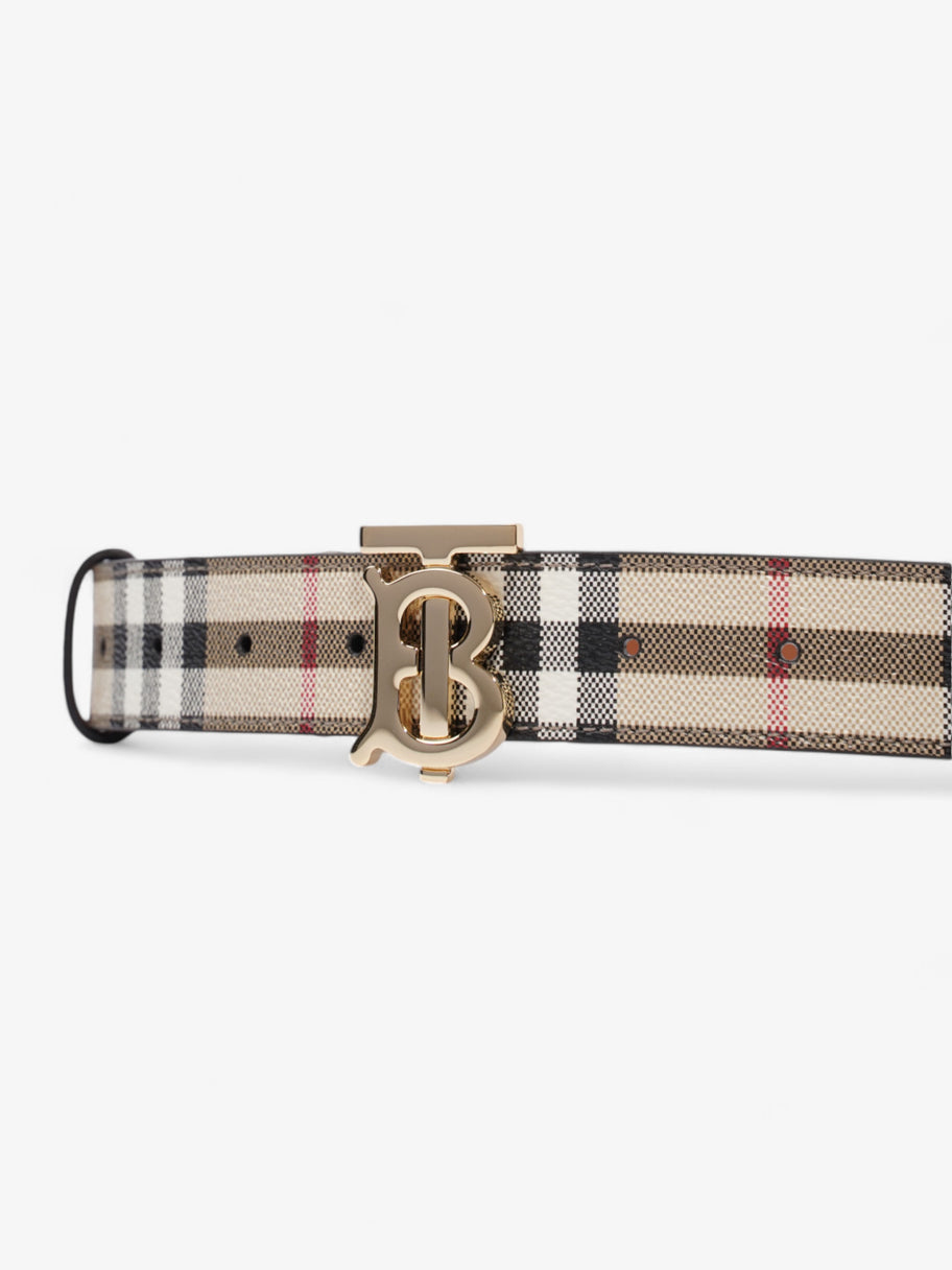 Burberry TB Belt Vintage Check / Light Gold Canvas Small - 87.5cm Image 2